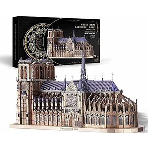 Piececool 3D DIY metalen modelkits - Notre Dame de Paris - geavanceerde metalen puzzel voor tieners en volwassenen, zeer gedetailleerde modelset