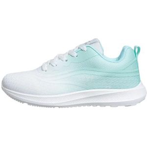 kumosaga Hardloopschoenen for dames, lichtgewicht wandelschoenen met kleurverloop, hardloopschoenen van ademend mesh met veters en tennisschoenen (Color : Gradient green, Size : 39 EU)