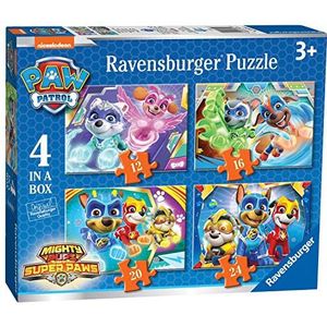 Ravensburger Paw Patrol Mighty Pups 4 inch doos (12, 16, 20, 24 stuks) legpuzzels voor kinderen vanaf 3 jaar - Amazon Exclusive