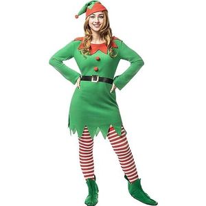 Funidelia | Elfen kostuum voor vrouwen Kerst Elf, Kerst, Elfen - Kostuum voor Volwassenen Accessoire verkleedkleding en rekwisieten voor Halloween, carnaval & feesten - Maat XXL - Groen