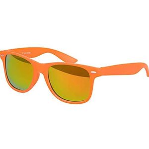 Balinco Zonnebril UV400 CAT 3 CE Rubber - met veerscharnier voor mannen & vrouwen (oranje - rood/oranje gespiegeld)