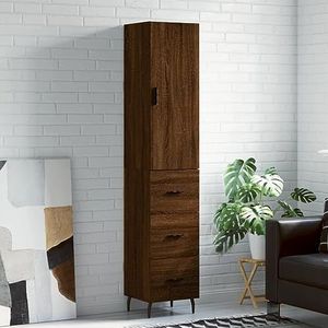 XGWKCNV Furniture select-Highboard Bruin Eiken 34,5x34x180 cm Engineered Wood