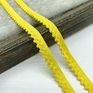 10mm elastische band Nylon lint Ondergoedbandjes BH-band Jurk Naaiwerk Kanten rand Kledingaccessoire Haarbanden DIY-Geel-5 yards