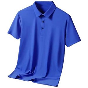 Heren T-shirt Zakelijk Effen Kleur Halve Mouw Shirt Mannen Casual Ademend Polos Shirt, A, XXL
