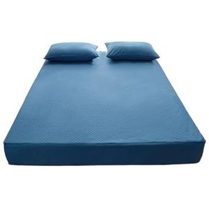 NUOYIXUAN Waterdichte matrashoes met rits, zes zijden all-inclusive matrasbeschermer, queensize, gewatteerd hoeslaken (blauw, 120 x 200 x 20 cm)