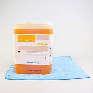 Berger Seidle Classic BioSoap voor de verzorging en reiniging van parket- en houten vloeren, kleurloos, + zachte premium polijstdoek (5 liter)