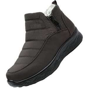Waterdichte Thermische Blotevoetenschoenen For Comfort, Winterschoenen Met Rits Aan De Zijkant, Lichtgewicht Instappers Met Dikke Hak En Korte Laarzen(Coffce,4.5 UK)