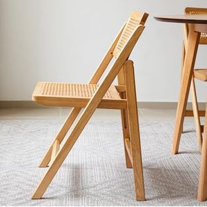 LIM HOME | Klappstuhl aus Holz und Wiener Geflecht /Holzstuhl mit Rattan /Holzklappstuhl für Esszimmer /Campingstuhl| Natural Farbe
