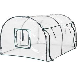 Plastic polytunnel 120cm/4ft Tuin Cloche Tunnel | PVC Mini Kas, Groentetunnel met Grondharingen | Plastic Polytunnel voor Toewijzing, Tuin Grow Tunnel | Veg Trug Cover, Tomato Greenhouse