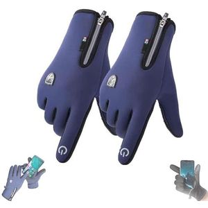 Dazzlesport Buitensporthandschoenen Kort Plus Fluweel Winddicht Waterdicht, Winterhandschoenen Handschoenen met touchscreen en touchscreen (M,Blue)
