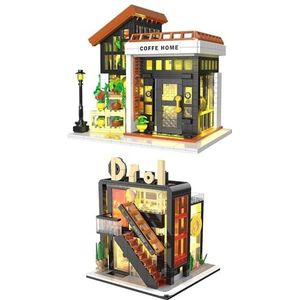 SPIRITS Verlichting Coffee Shop Building Set & Beauty Shop Building Kit, Meisjes Bouwstenen Speelgoed Droomvriend Huisset, Mini House Kit Display Decor, Cadeaus for tienervolwassenen