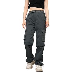 QUYBSGWJ Heren Wandelen Lichtgewicht Zip Convertible Plus Size Outdoor Cargo Broek Met Zakken,Dark gray,3XL