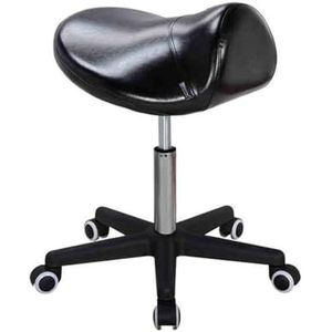 Zadelstoel 50 Cm Zitbreedte, Verstelbare Hoogte 21-26 Inch, 360° Draaibaar Ergonomische Rolstoel For Salon, Massage, Fabriek, Winkel(Black)
