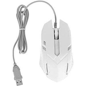 USB-muis, Backlight-modus Bedrade Muis Ergonomisch Ontwerp Computermuis voor Macbook Laptop PC, USB-gamingmuis met RGB-achtergrondverlichting(wit)