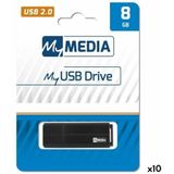 MyMedia - USB Stick - Zwart - 8 GB - USB 2.0 - 10 Stuks