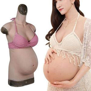 Color 2,3 months,XZZXQNB Drag Queen zwangerschapsset - Siliconen buik en realistische borstplaat voor optredens, acteurs en fotoshoots