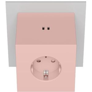 Avolt Square 2 stekkerdoos met USB-C - design stekkerkubus met 3 stopcontacten en 2 USB-C-poorten (30 W) - meervoudige stekkerdoos voor kantoor en thuis - verkrijgbaar in meerdere kleuren (roze)