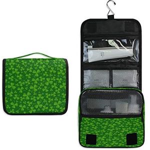 RXYY Hanging Travel Green Clover Shamrocks laat toilettas vouwen badkamer Gym Organizer draagbare cosmetische Wash Bag voor vrouwen meisjes