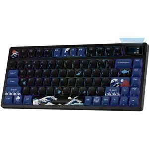 QPSJXN Low Profile mechanisch gamingtoetsenbord L75 Pro draadloos zwart design tri-mode aansluiting afdichting toetsenbord (zwart)