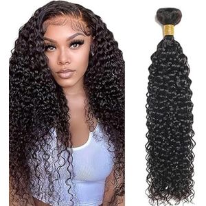 Tuheerst Sew in Hair Extension Human Hair Bundles Water Wave Natural Black Real Hair Human Hair Extensions Single Bundle Double Weft Remy Hair Minimal Shedding 12 Inch