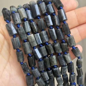 Natuurlijke gefacetteerde tijgeroog es paarse kunzite kwartskristal apatiet stenen kralen voor sieraden DIY maken armband accessoires-grijze labradoriet-7,5 inch