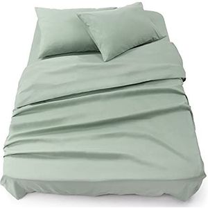 Blumtal 3-delige Set Bedlaken - Hoeslaken 180 x 200 x 30 cm - Laken 280 x 275 cm - 2 x Kussensloop 50 x 80 cm - Summer Green