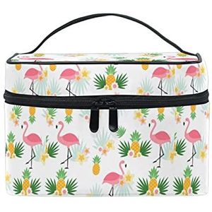 Schattig cadeau flamingo vogel make-up tas voor vrouwen cosmetische tassen toilettas trein koffer