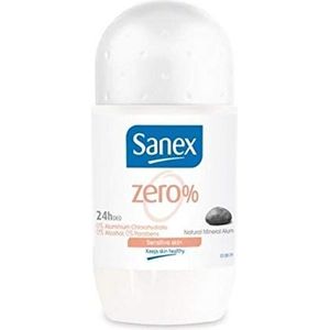 3 x Sanex Women deodorant Roll-On ""Zero Sensitive"" voor de gevoelige huid - 50 ml