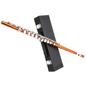 Oranje koper-nikkellichaam Prachtig fluitinstrument 16 gesloten gat C-sleutel Geschikt voor beginners Beginnershuisfluit