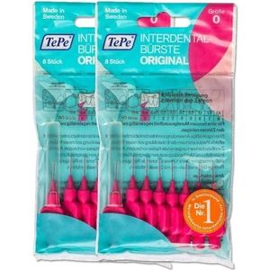 TePe 0,4 mm Maat 0 Originele Interdentale Borstel - Pack van 2, Totaal 16