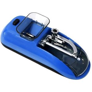 Elektrische sigarettenrolmachine, Elektrische automatische sigarettenrolmachine, sigarettenvulmachine, draagbare tabaksaccessoires, geschikt for 8 mm/6,5 mm pijpen(Blue)