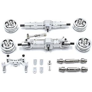 WPL 1/10 C74 afstandsbediening auto-accessoires metalen upgrade as stuurinrichting stoel wielnaaf aandrijfas upgrade onderdelen(Silver)