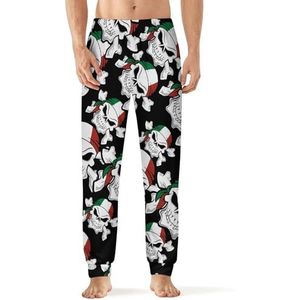 Italië PirateFlag Skull mannen pyjama broek zachte lange pyjama broek elastische nachtkleding broek 5XL