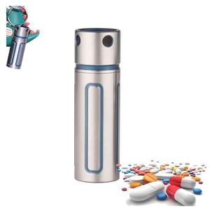 Waterproof Pill Holder Keychain, Pill Keyring Small Titanium Pill, For Purse Or Pocket Outdoor Emergency Ki