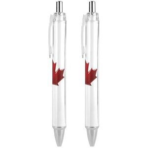Rode Canada Vlag Esdoornblad Balpennen Blauwe Inkt Rolling Balpen Gladde Schrijven Pen Voor Kantoor School 2 STKS