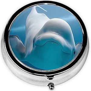 Pillendoos Leuke Walvis Ronde Pil Case 3 Compartiment Geneeskunde Pil Organizer Leuke Pil Organizer Draagbare Reizen Pillendoos Geneeskunde Vitamine Kabeljauw Leverolie Opbergdoos Unieke Gift