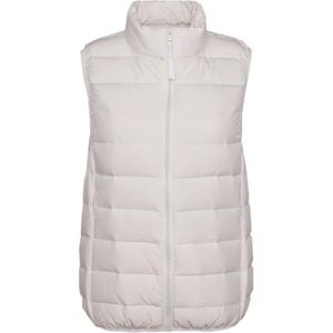 Niiyyjj Vrouwen Vest Uitloper Wit Eendendons Vest Ultra Licht Causaal Matt Mouwloos Warm Vest, Ivoor, XL