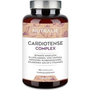 Zwarte Knoflook Complex 11250mg - Vermogen 15:1 Meidoorn Olijfblad Q10 S-Allylcysteïne en Vitaminen B - Cardiotense Complex 90 Capsules Nutralie
