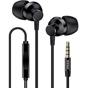 VEENAX - M2 - Bedrade Oordopjes - Zwart - Ingebouwde Microfoon, Stereo Audio, Ergonomisch Ontwerp