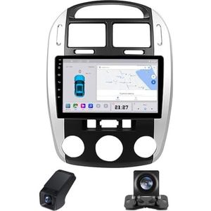 Autoradio 2 Din Bluetooth met Carplay en Android Auto,geldt voor Kia Cerato 1 LD 2004-2008 9 inch met touchscreen stereo auto ondersteunt GPS stuurbediening Achteruitrijcamera(NF-2)