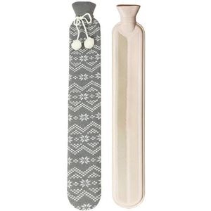 Warmwaterkruik 2000 ml warmwaterkruik lange staande warmwaterkruik met zachte pluche hoes warmwaterzak warmwaterkruik voor bed handen voeten warmwaterzak (zoals shows-01)