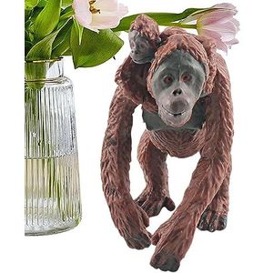 Orang-oetan speelgoed | Realistisch dierenbeeldje - PVC jungle dieren speelset, realistisch gorilla speelgoed voor kinderen en volwassenen kerst- en verjaardagscadeau Skuda