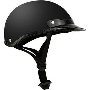 Vintage Motorfietshelmen Voor Volwassen Mannen En Vrouwen, Duitse Retro Open Helm, Bromfiets Scooterhelm Met Zonneklep, DOT/ECE Goedgekeurde Motorfietshelm Met Halve Schaal 1,55-60CM