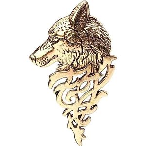 Trekstang Wolf Head Badge Broche Revers Pin Mannen Vrouwen Shirt Pak Accessoire (Kleur: 2) (Color : One Size)