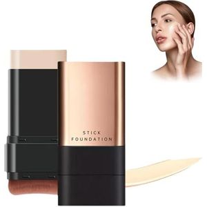 Flawless Eraser Foundation Stick, 2025 Koreaanse Hydraterende Lichtgewicht Foundation Stick Met Ingebouwde Borstel, Multi-use Volledige Dekking Anti-Rimpel Make-Up (01# Ivoorkleur)