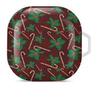 Symbolen van Kerstmis oordopjes hoesje compatibel met Samsung harde shell beschermhoes wit-stijl