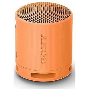 Sony SRS-XB100 - Draadloze Bluetooth, Draagbaar, Lichtgewicht, Compact, Buiten, Reisluidspreker, Duurzaam IP67 Waterdicht & Stofdicht, 16 HR Batterij, Riem, Handsfree bellen, Nieuw Model, Oranje