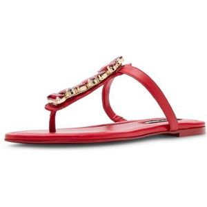 Steve Madden Jessica Rich Gemma Platte sandaal voor dames, Rood Multi, 39 EU