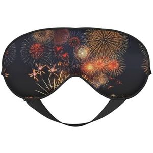Vuurwerk afdrukken dubbelzijdig zacht oogmasker omkeerbaar ontwerp, verstelbaar voor nauwsluitende pasvorm, blokkeert licht oogmasker