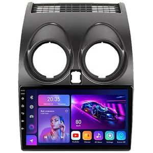 9"" 2 DIN Android 14 Autoradio Stereo voor Nissan Qashqai 1 J10 2006-2013 met draadloze CarPlay Backup Camera Stuurwielbediening GPS Navigatie Bluetooth(L20(2+32G))